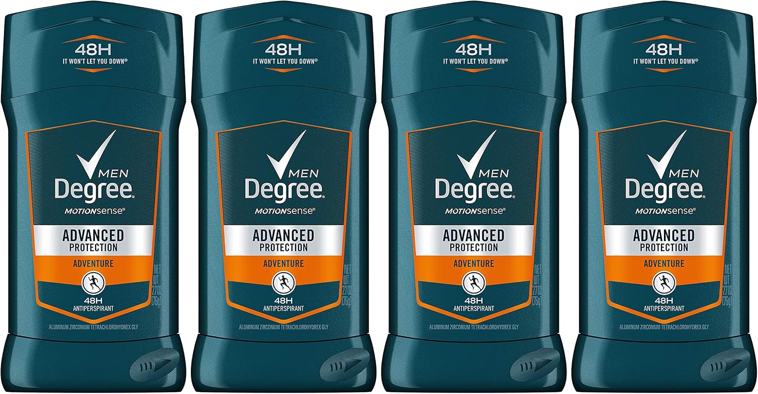 Degree Men Invisible Antiperspirant & Deodorant, Adventure, 2.7Ounce Packages (Pack Of 4), 76 g (Pack of 4)