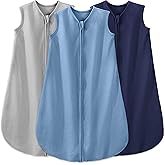 Yoofoss Baby Sleep Sack 12-18 Months Baby Wearable Blanket 100% Organic Cotton 2-Way Zipper TOG 0.5 Toddler Sleeping Sack 3 Pack, Comfy Soft Lightweight (Large)