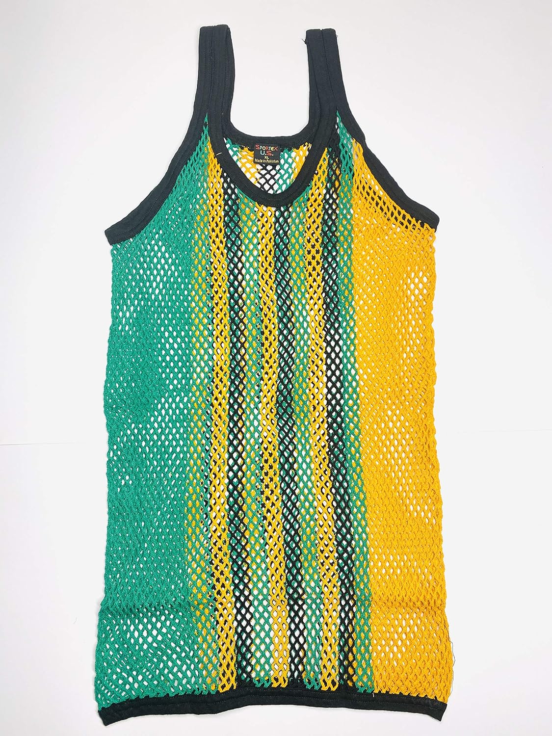 yellow fishnet shirt