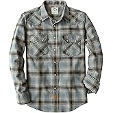 Dubinik® 6.3 oz Flannel Shirt for Men Long Sleeve Casual Cozy Snap Button Western Plaid Shirts Soft Pure Cotton
