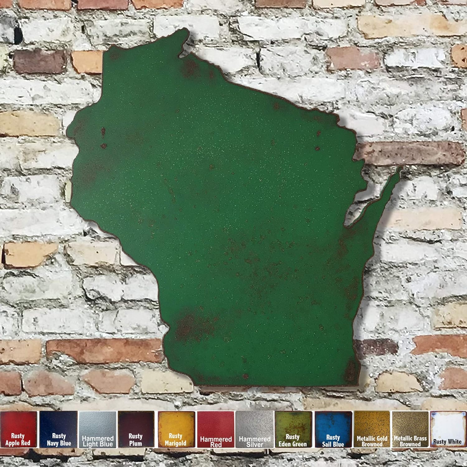 Wisconsin metal wall art Choose 10", 16", 23", 30" or 36" tall Handmade Choose