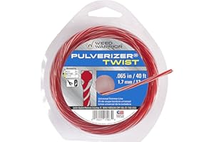 Weed Warrior Pulverizer Twist Universal Trimmer Line, 0.065" Diameter x 40', Red Core/Silver Tips