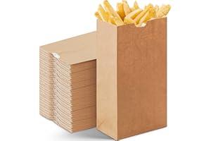 Eco Friendly Lined Grease Resistant Kraft Takeout Bags Great for Fries, Nuggets, Donuts and More! (250Pcs/Pack) (3lb)
