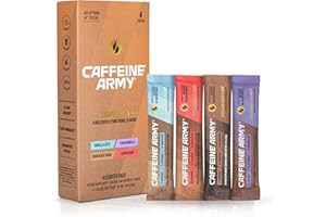 CAFFEINE ARMY Sample Pack | Comprehensive Functional Coffee with MCTs, CoQ10, Collagen and Adaptogens: Clean Energy + Supports Daily Attention, No Jitters or Crash | 4 Stick (1.04 oz)