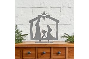 ROCC RUSTED ORANGE CRAFTWORKS CO. 9" Nativity Silhouette - 4 Styles (Twinkle Star) Birth of Jesus Scene -Holy Family Nativity Scene-Nacimiento de Navidad Para Arbolito-Nacimientos Navidenos Figuras