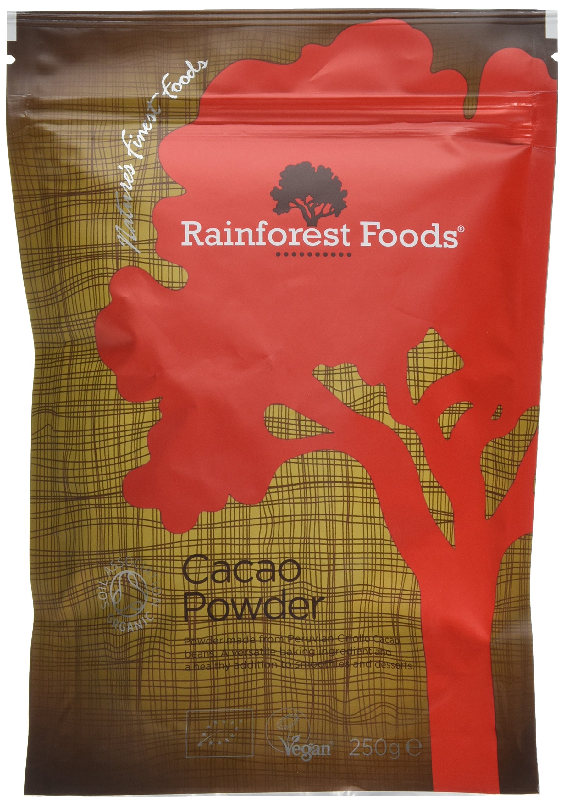 Rainforest Foods Cacao Powder 250 g (Pack of 6)