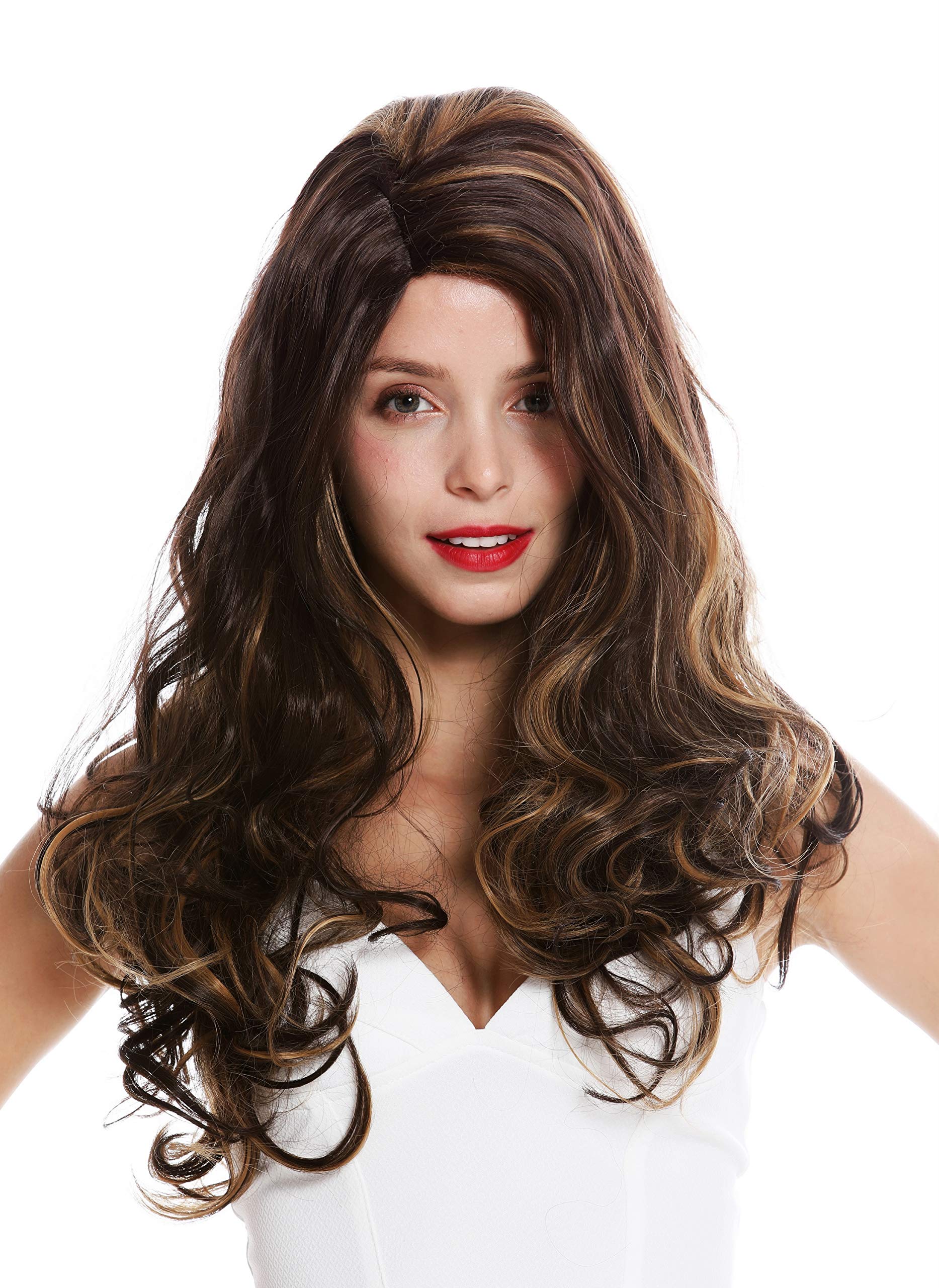 WIG ME UP - GFW2934-6+26 women's quality wig very long middle parting curly brown blonde highlights