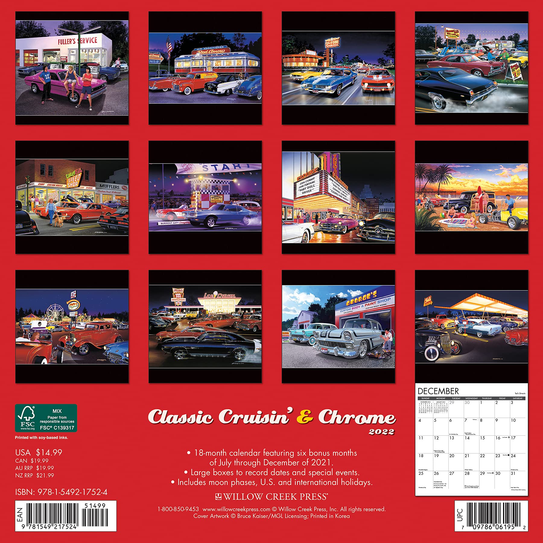 Classic Cruisin' & Chrome 2022 Wall Calendar : N/A: Amazon.fr: Livres