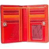 Visconti Penang RB109 Ladies Multi Colored Leather Wallet Purse 4" x 6" (Red Multi)