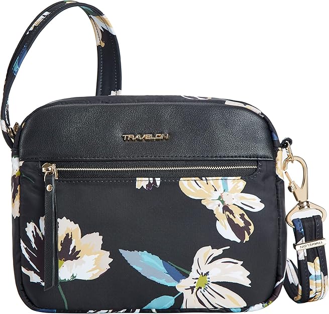 Travelon AddisonAntiTheftSmall Crossbody Bag, Midnight Floral, One