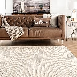 nuLOOM Oval 9x12 Rigo Jute Hand Woven Area Rug, Off