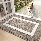 OLANLY Indoor Door Mat, 32x20, Non-Slip Absorbent Resist Dirt Entrance Mat, Washable Low-Profile Inside Entry Doormats for Entryway, Brown