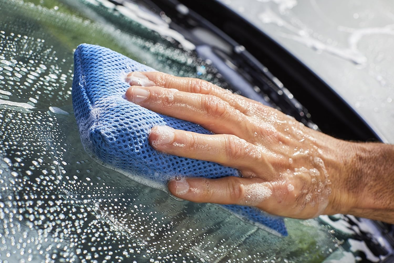 845100 Mesh Bug Sponge Cleaning Wash Sponge - 4 Inch x 6 Inch - Colors Vary: Automotive