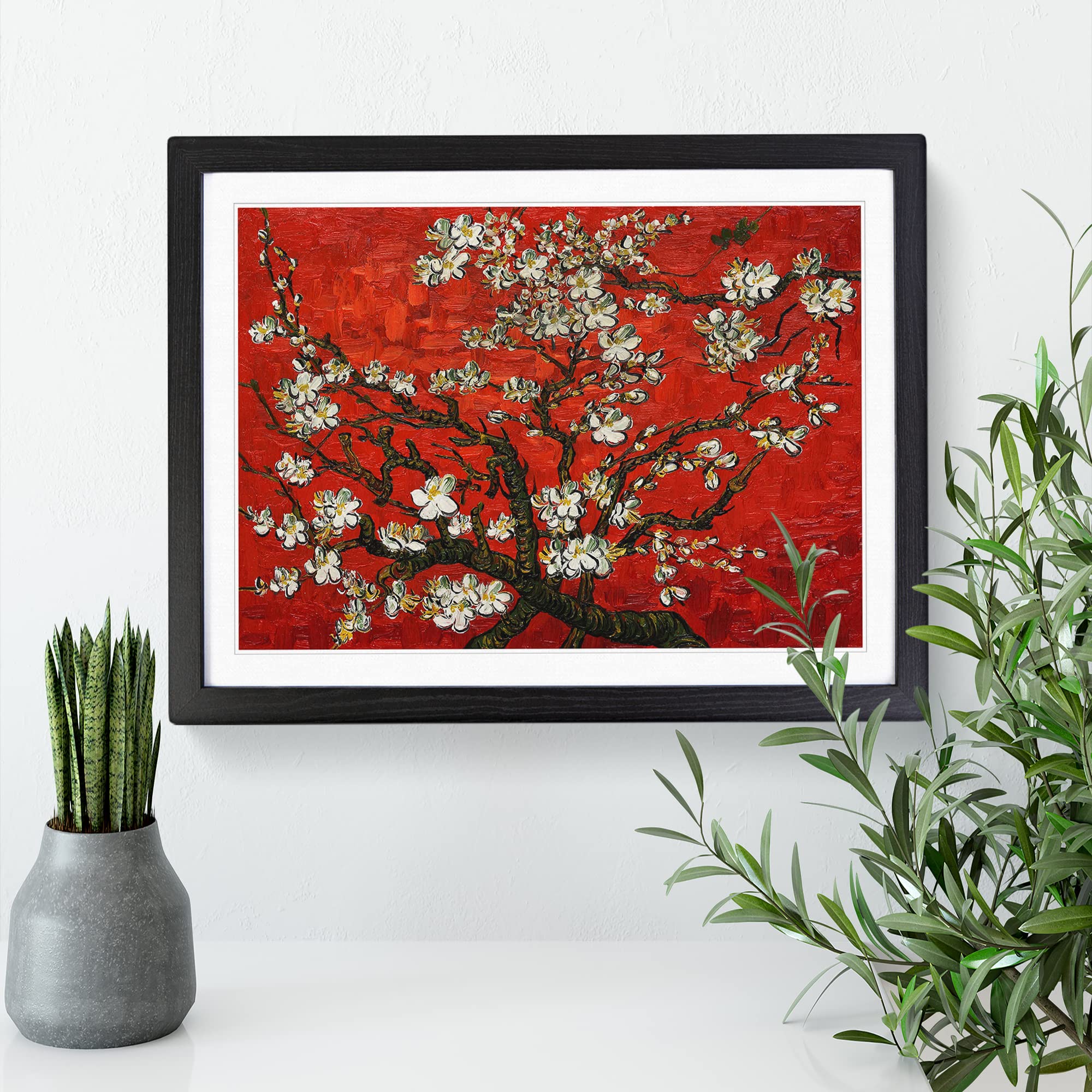 Vincent Van Gogh Almond Blossom Tree No.1 Classic Painting Framed Wall Art Print, Ready to Hang Picture for Living Room Bedroom Home Office Décor, Black A3 (46 x 34 cm)