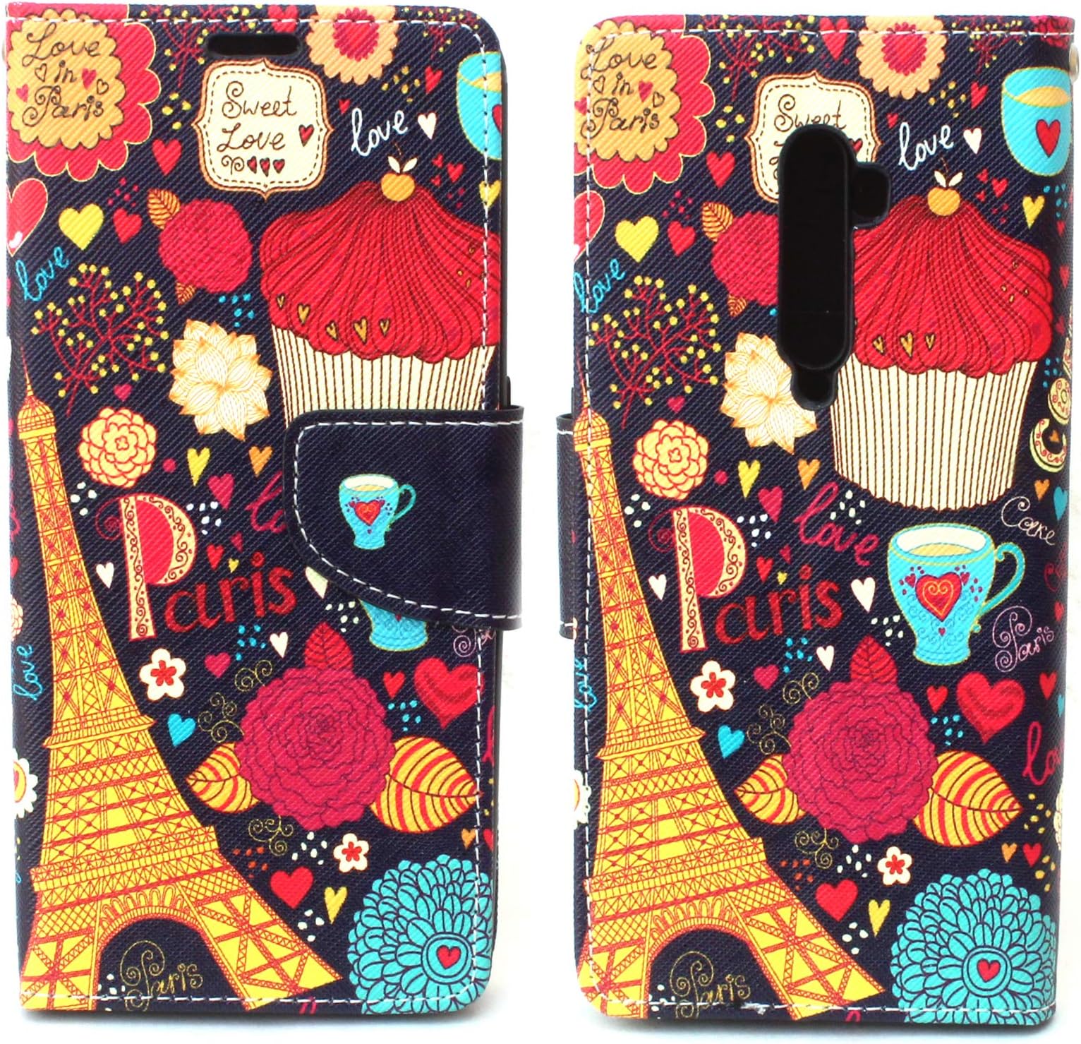 Sharp Icon Fancy Printed Designer Leather Flip Wallet Back Cover Case for Oppo Reno 2