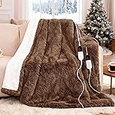 AEPINBH Electric Blanket - Heated Blanket with 6 Heating Levels, 10 Hour Auto Off, Ultra Soft, Overheat Protection, ETL Certified (Brown, 84"X90")