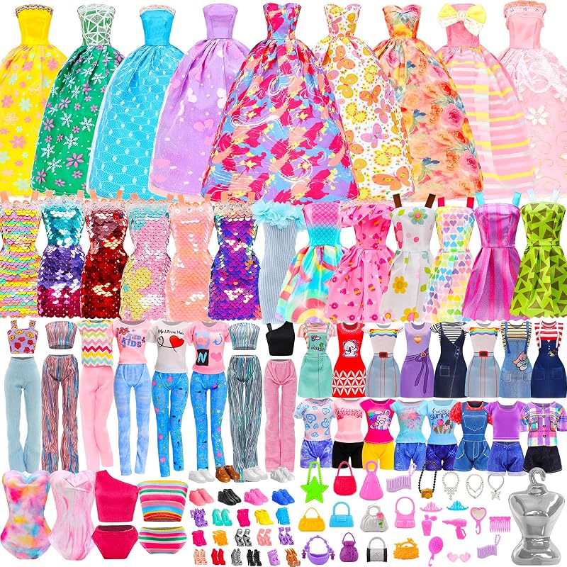 Miunana 110 Doll Clothes 11.5 Inch Fashion Outfits Set Dresses Shoes Hangers