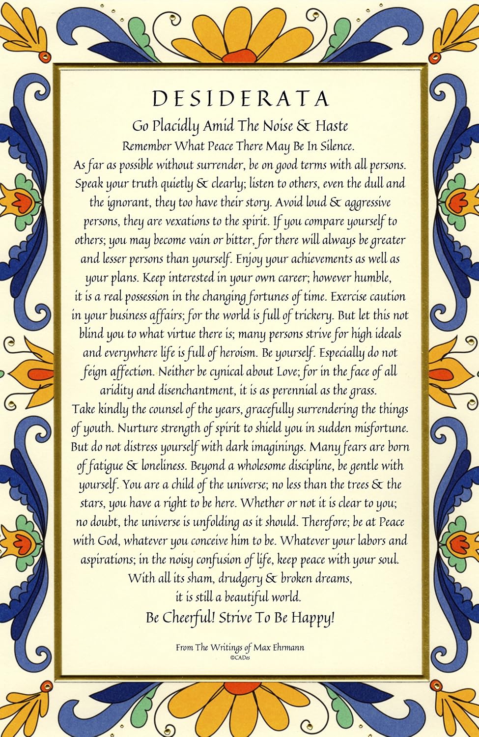Desiderata Poem By Max Ehrmann 11 X 17 Country Cottage Design Amazon