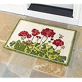 Plow and Hearth Indoor/Outdoor Geranium Hooked Polypropylene Accent Rug