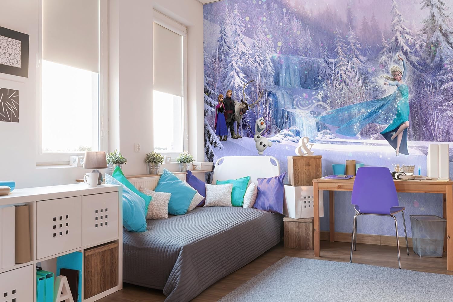 Komar 8-499 368 x 254 cm Wallpaper Mural - Multi-Colour (Pack of 8), White, Blue, Grey, 368 x 254 cm, 8 Teile