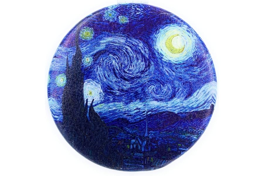 Compact Mirror Purse Makeup Mirror Small Travel Mirror Pocket Mirror Lipstick Mirror Starry Night Van Gogh Cute Mini Mirror Art Artistic Gifts for Women