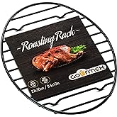 GOURMEX Black Oval Roasting Rack with Integrated Feet | Stainless Steel Kitchen Rack with Non-Stick Coating, PTFE Free | Oven