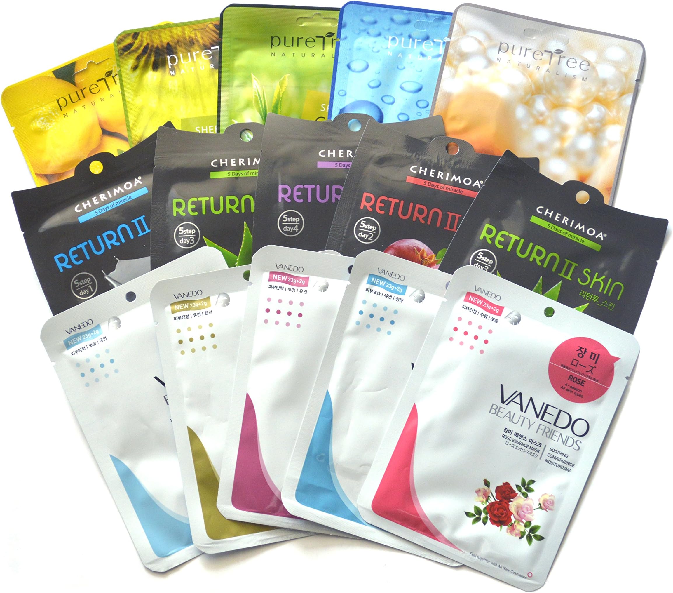 Deluxe Korean Mask Sampling Set - 15 sheets