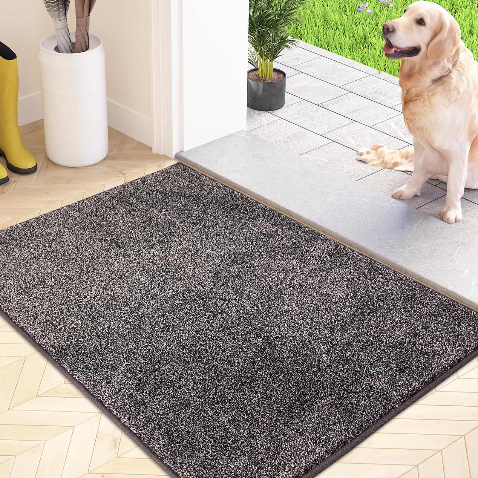 FCSDETAIL Dirty Trap Door mat 50 x 80 cm, Non Slip Machine Washable Entrance Rug, Inside Floor Mat for Dog,Door and Hallway
