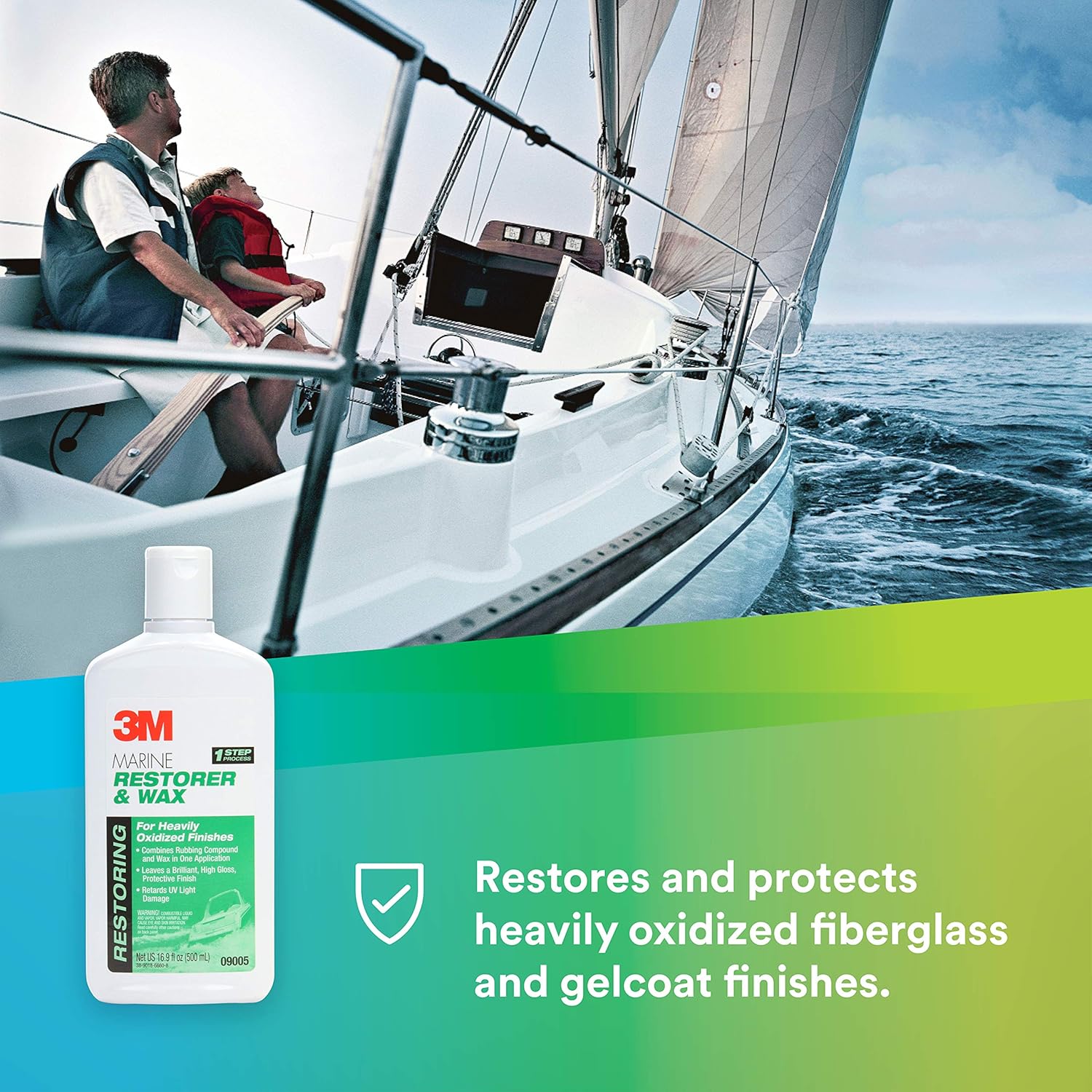 3M Marine Restorer and Wax, 09005, 16.9 fl oz: Sports & Outdoors
