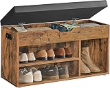 VASAGLE Shoe Bench with Cushion Rustic Brown LHS30BX