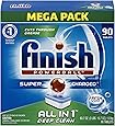 Finish All in 1 Powerball Mega Pack, 90 Tablets, Super Charged Automatic Dishwasher Detergent, Fresh Scent