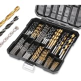 PLATINUMEDGE 140PC Multipurpose Drill Bits Set, 88PC Titanium Twist Drill Bits 26 Pc Masonry Drill Bits for Brick, Concrete 26 Pc Brad Point Drill Bits, for Wood, Metal, Masonry with Hard Storage Case