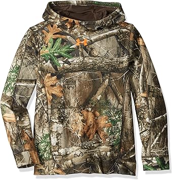 orange and camo under armour hoodie