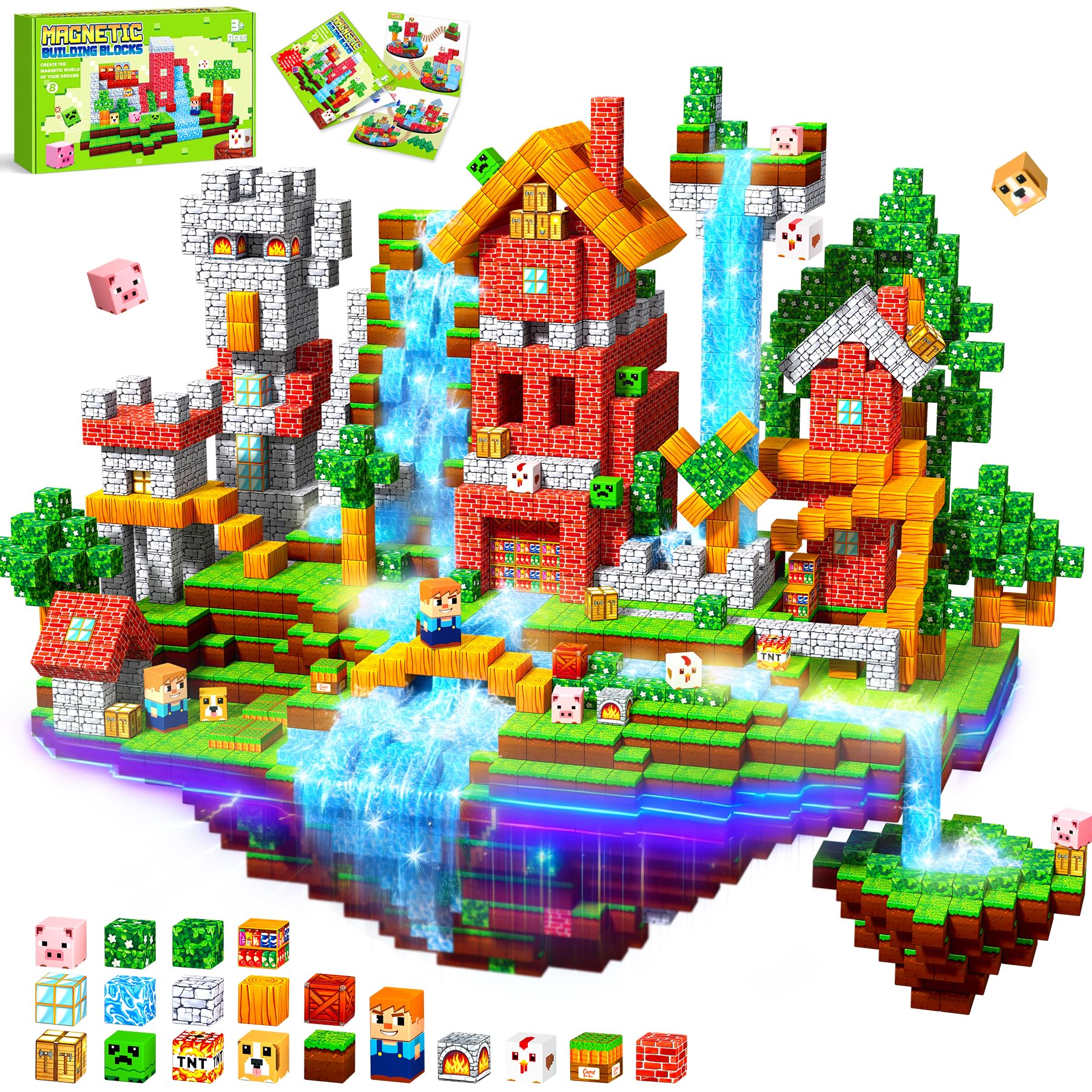 COOLJOYA Magnetic Blocks - 150 PCS Magnetic Building Blocks, Building & Learning Construction Toys for Montessori Birthday Gifts,Easter Gifts for Kids,Sensory Toys for Boys Girls Age 3 4 5 6 7 8 9 10