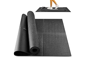 Rellfit Foldable Rubber Treadmill Mat - Exercise Bike Mat with Waterproof Non-Slip Shock Absorption, Exercise Equipment Mat to Protect Floor for Home Gym Workout