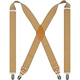 Doloise Adjustable Elastic X Back Style Suspenders for Men's and Women's With Strong Metal Clips