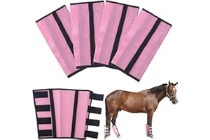 TARFEPA Adjustable Horse Fly Boots Set of 4, Breathable Mesh Fly Boots for Horses, Equine Leg Protection Reduce Stomping, Horse Leggings Leg Guards