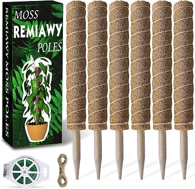 Remiawy Moss Pole 173 cm 6 Pack Coir Totem Garden Climbing Support