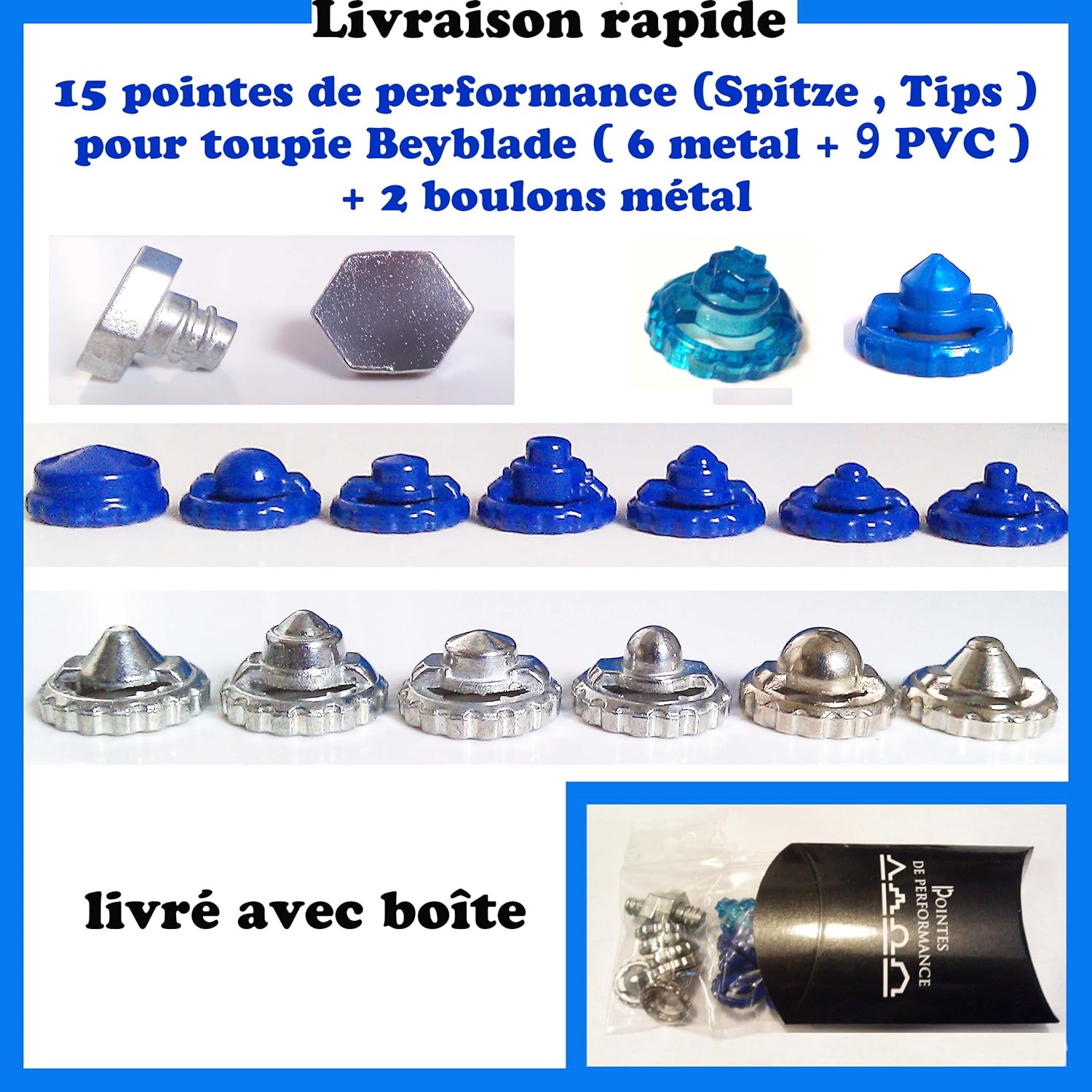 Beyblade , 14 , Puntas de rendimiento (6 Metálicos + 8 plásticos)+ 3 Tornillos (2 Metálicos +1 plástico): Amazon.es: Juguetes y juegos