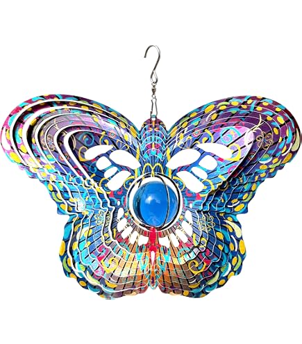 Amazon.com: FONMY Mandala Wind Spinner w/Crystal Ball-Butterfly 3D