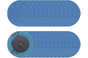 HARFINGTON 25pcs Quick Change Sanding Discs 2" 60 Grit R-Type Roll Lock Zirconia Conditioning Disc Sandpaper for Die Grinder 