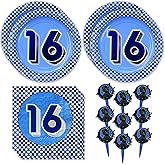Havercamp Boys 16th Birthday Party for 16 guests! Includes 16 ea. Plates & Napkins and 24 Party Picks with Deluxe Foil Printing & Cool Bulldog Picks.