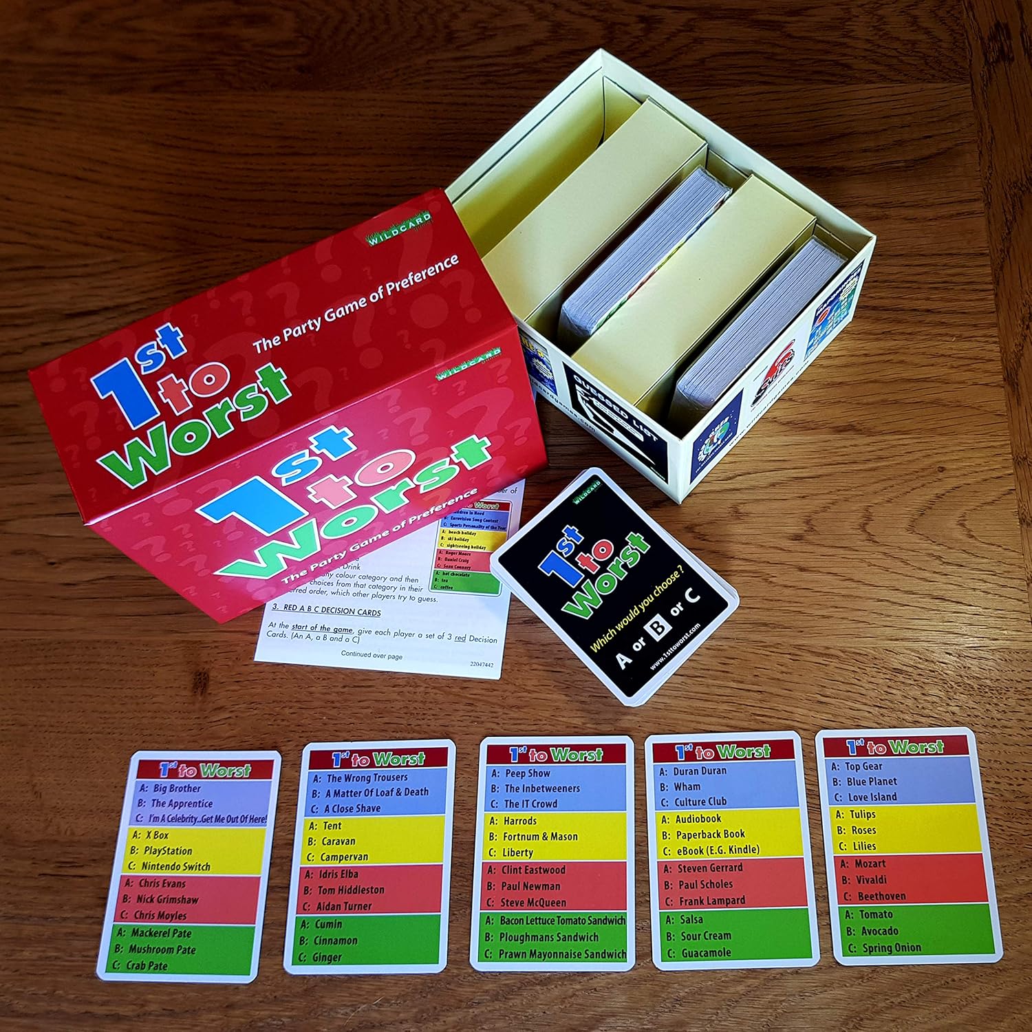 1ST TO WORST!, The classic party game of preference, Guessing a players preferred order from 3 choices - Image 4