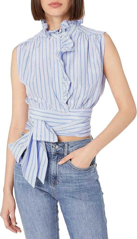 cruella ruffle wrap top