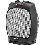 Amazon Basics 1500W Oscillating Ceramic Heater with Adjustable Thermostat, Black