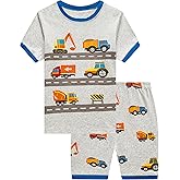 Akyzic Boys Pajamas 100% Cotton Planet Pjs Toddler 2 Piece Short Sleeve Sleepwear Summer Kids Clothes Set 3t-10t