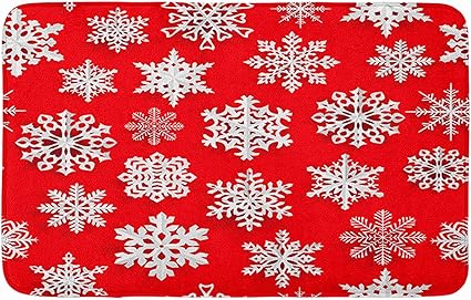 Yaoni Alfombra de baño Papel Blanco navideño Copos de Nieve en Copo de