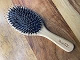 RustiK Boar Bristle Hair Brush Bamboo Oval Detangling Scalp Massage Anti Static view 4