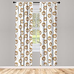 Lunarable Lion Curtains, Pattern of Triangles and