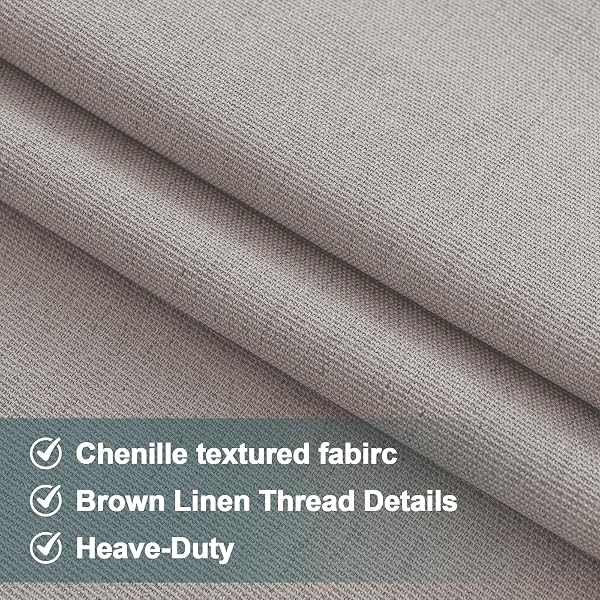 100% BLACKOUT CURTAINS 84 INCH LENGTH 2 PANEL THERMAL INSULATED BLACK OUT CURTAIN FOR LIVING ROOM BEDROOM WINDOW DRAPES CHENILLE THICK LINEN NEUTRAL RUSTIC FARMHOUSE, 52″ W X 84″ L,CLOUD(NOT SOLID)